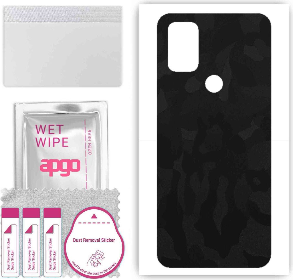 apgo Rückseite Schutzfolie, Skin, kompatibel mit OnePlus Nord N10 5G, Hinten Displayschutzfolie aus Vinylfolie, kratzfest, einfache Montage - Schw...