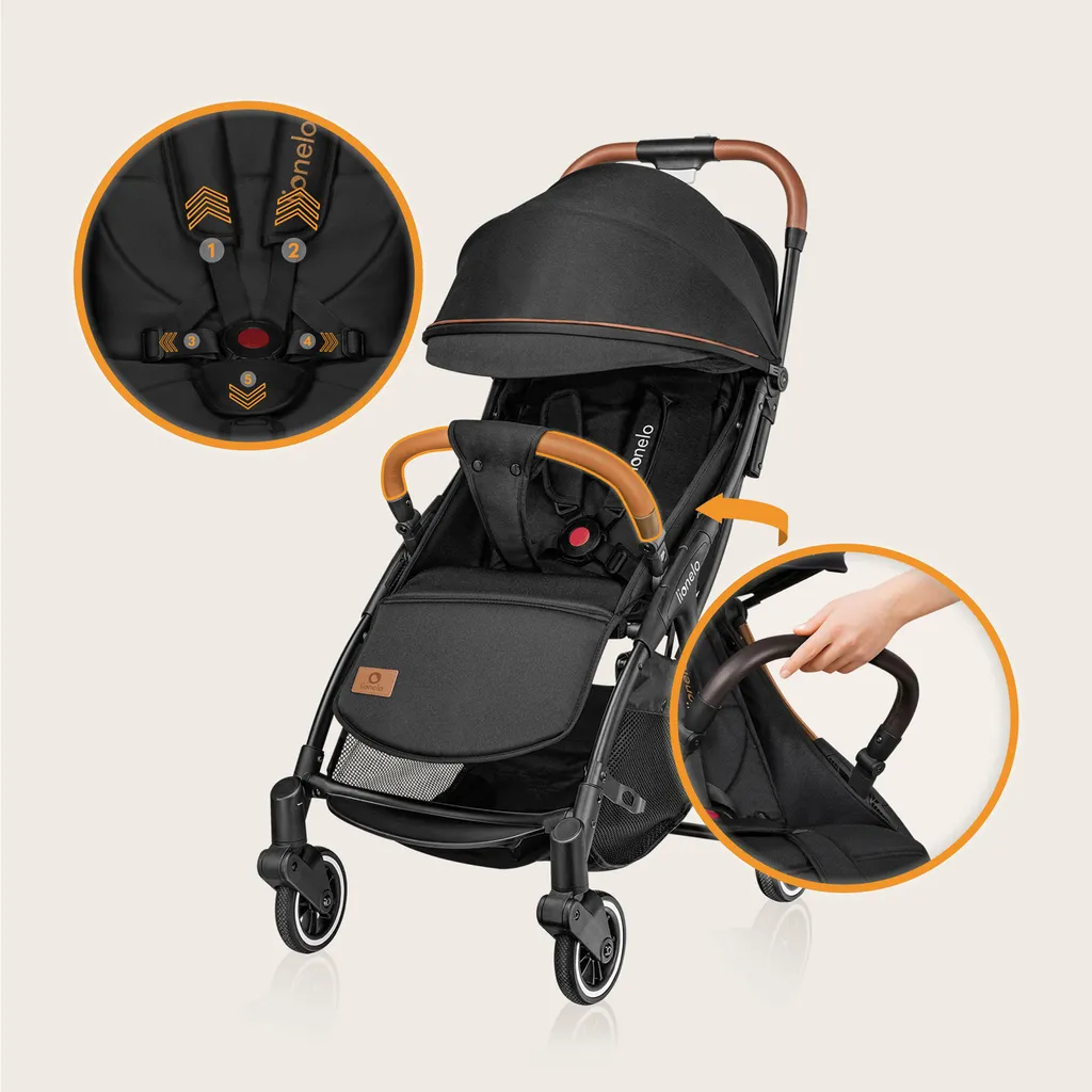 Poussette inclinable Julie One Lionelo dossier réglable et pack accessoires - 6