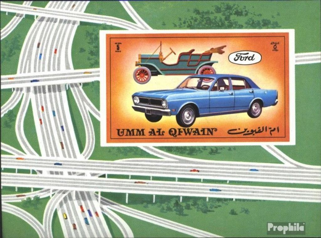 Briefmarken Umm al Kaiwain 1972 Mi Block52 (kompl.Ausg.) postfrisch Automobile