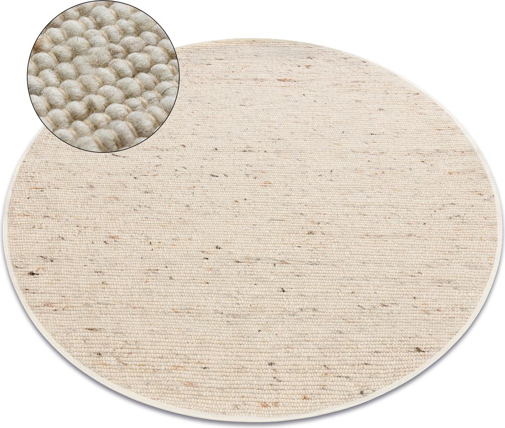 NEPAL Kreis 2100 beige Teppich – Wolle, doppelseitig, natur beige rund 100 cm
