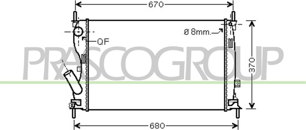 PRASCO FD340R005 - OE 1334250 Kühler, Motorkühlung für Fiesta V, Fusion