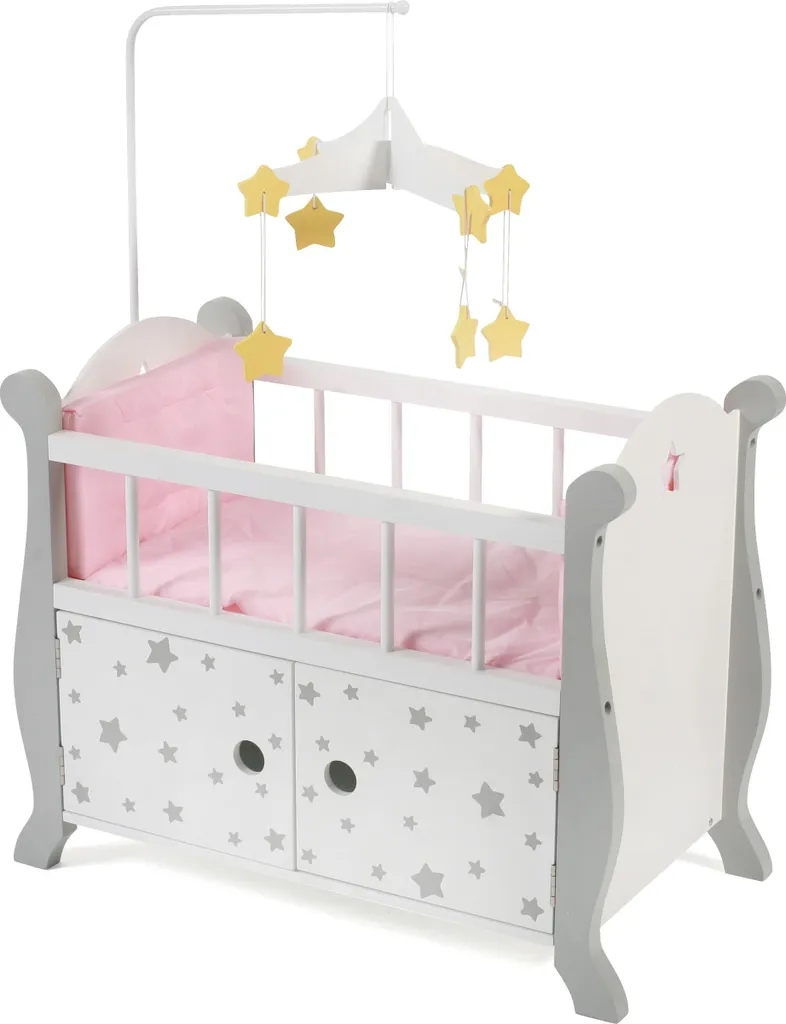 Accessoire de jeu lit de poupée Stars Grey pour chambre de petite fille