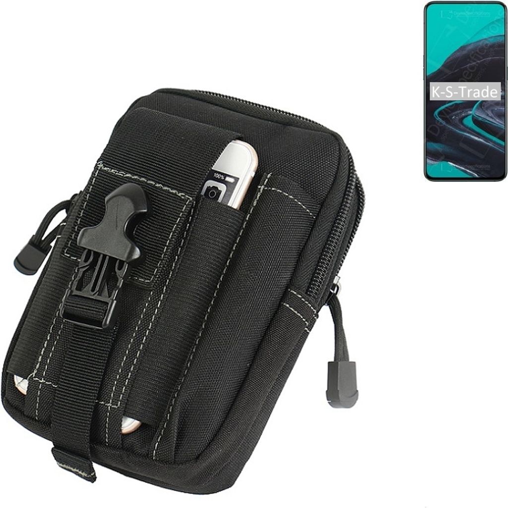 K-S-Trade Gürtel Tasche kompatibel mit Oppo Reno2 Gürteltasche Holster Schutz Hülle Handy Hülle Smartphone outdoor Handy-Hülle schwarz