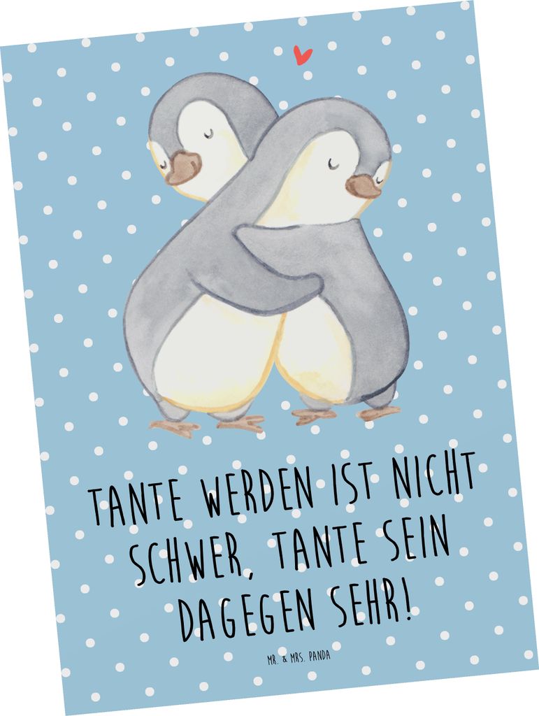 Mr. & Mrs. Panda Grußkarte Tolle Tante - Blau Pastell - Geschenk, Verwandtschaft, Postkarten, Liebe, Lächeln, Nichte, Ansichtskarten, Familienmit...
