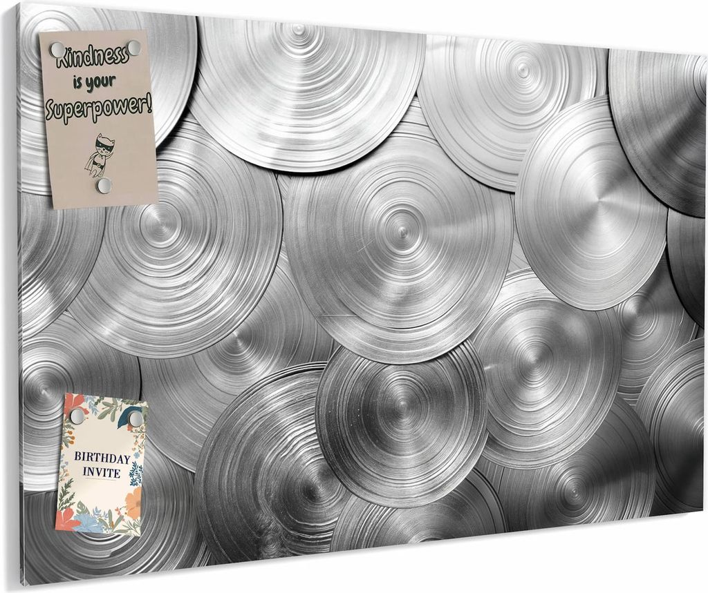 Magnettafel 60x40cm magnetisch & beschreibbar Metall-Board - Metallische Scheiben