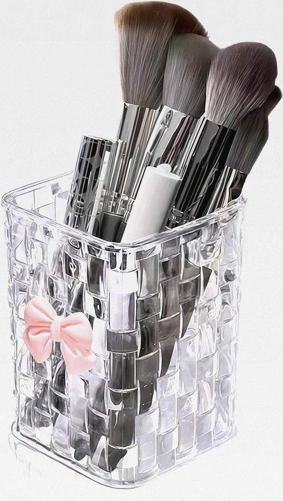 Desktop Organizer, Stifthalter Und Aufbewahrungsbox, Makeup Schminktisch Organizer, Pinselhalter, Zubehör Für Büro Und Schlafzimmer(Transparent)...