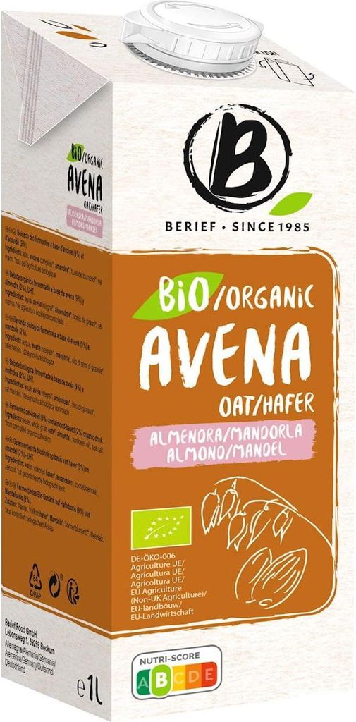 NAPÓJ OWSIANO - MIGDAŁOWY BEZ DODATKU CUKRÓW BIO 1 L - BERIEF