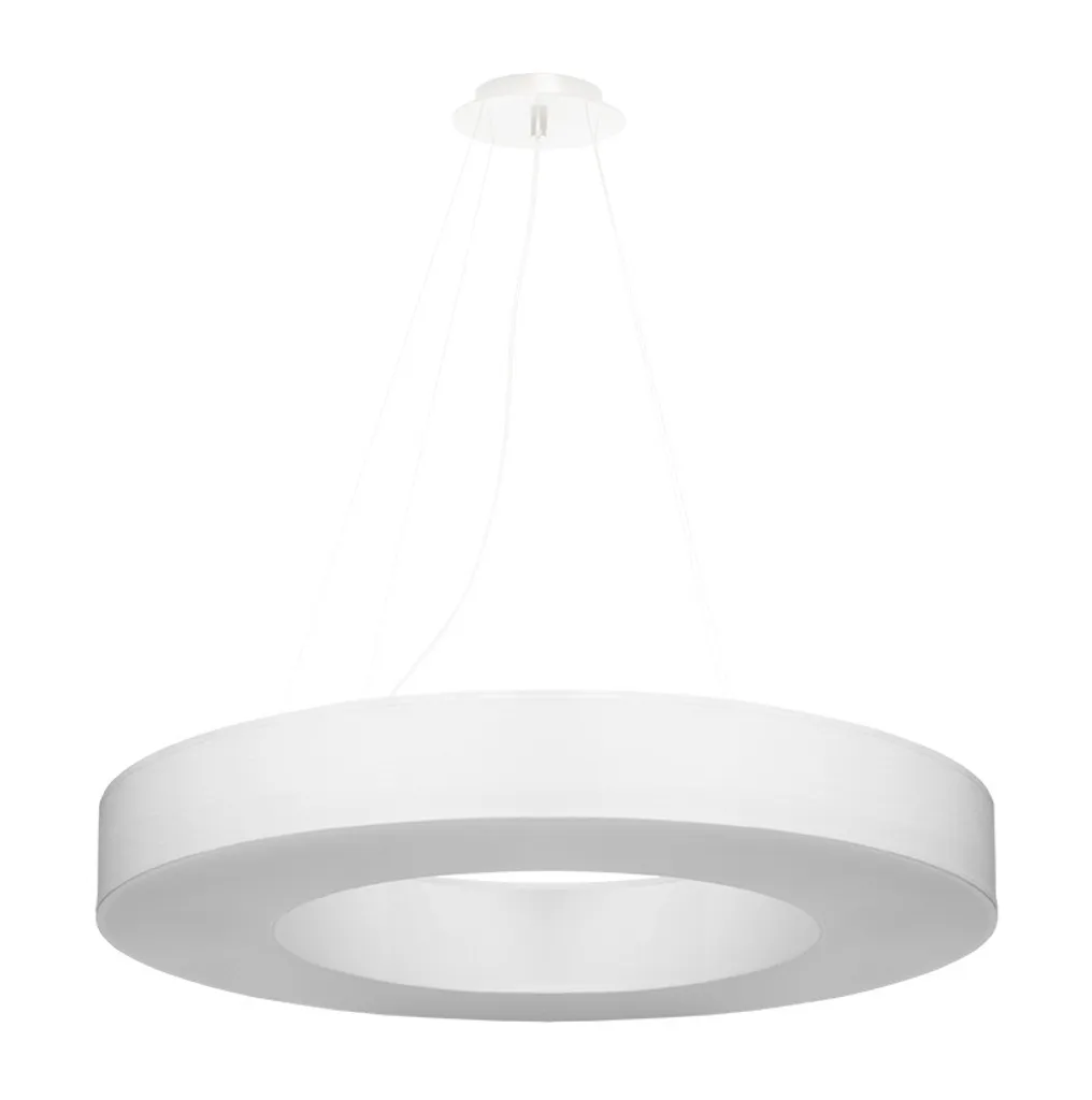 Plafonnier grand format SATURNO SLIM 70 blanc 6 lumières pour le salon