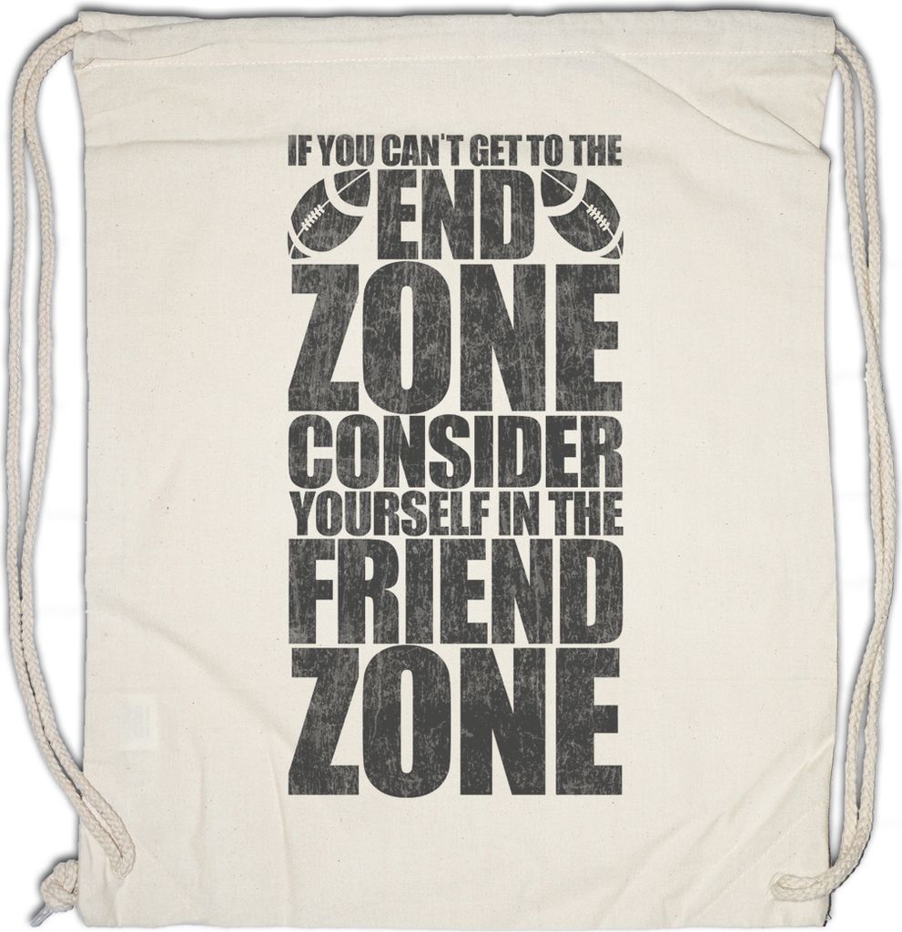 Urban Backwoods End Zone Friend Zone, Turnbeutel, Farbe: Beige