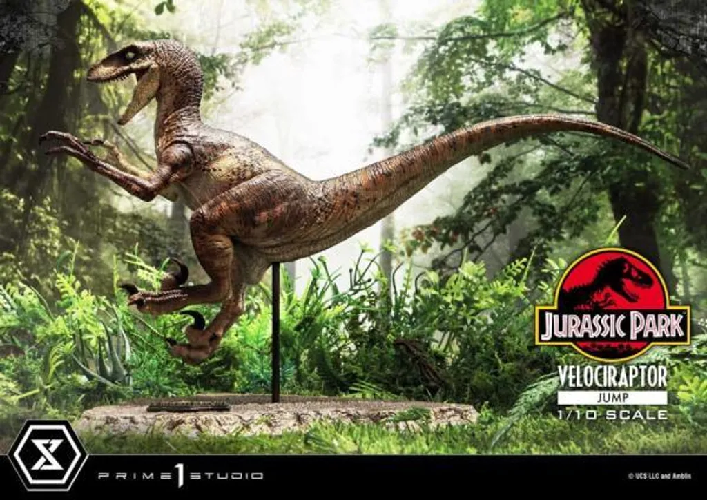Statue Velociraptor deco geek pour vitrine Jurassic Park 1/10 21cm - 23