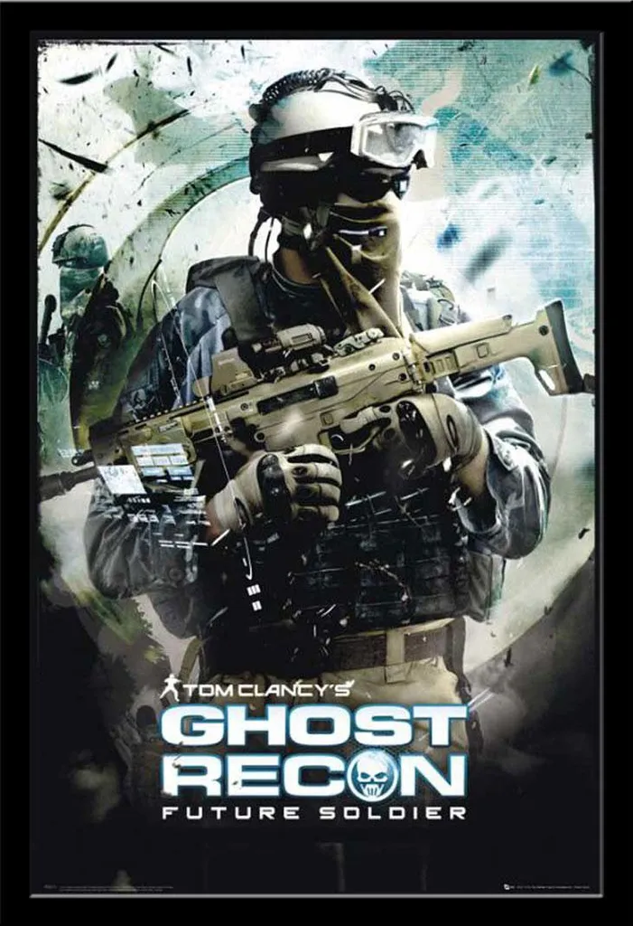 Tableau Ghost Recon Future Soldier encadré pour déco bureau ou chambre