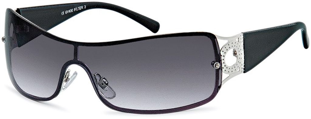 Gil Damen Monoscheiben Sonnenbrille Schwarz Produktbild 