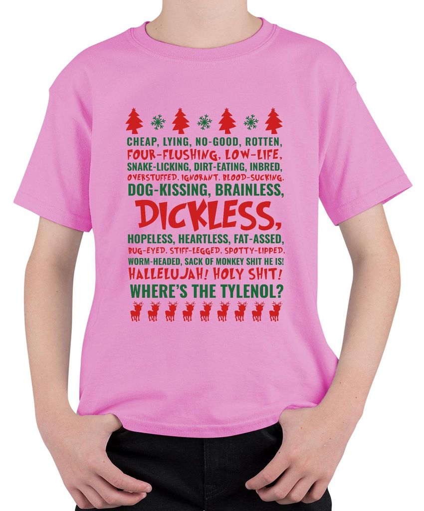 WHERES THE TYLENOL Christmas Ugly Sweater Schöne Bescherung Griswold Uni Kinder T-Shirt, Pink, 116