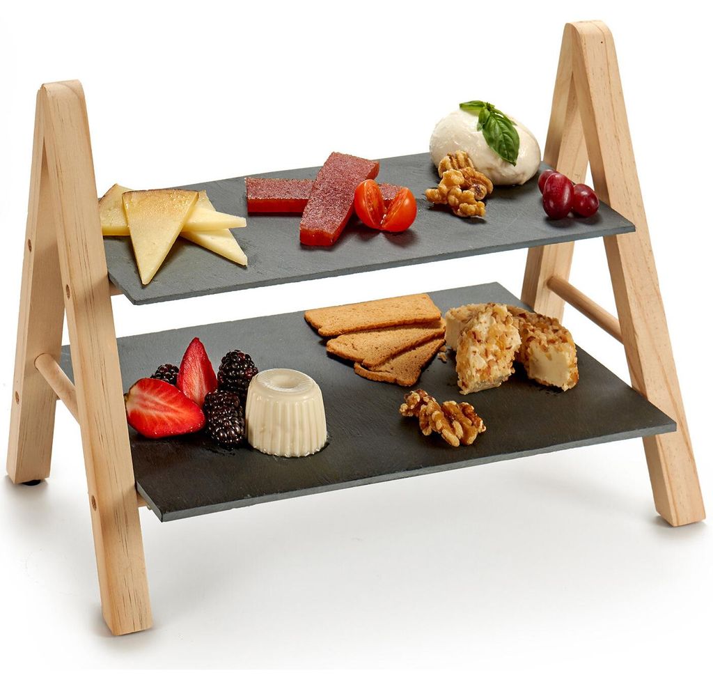 KINVARA | Etagere - 38 x 26 x 20 cm - schwarz beige - Produktbild 