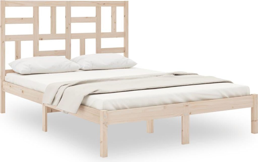 vidaXL Massivholzbett 140x190 cm
