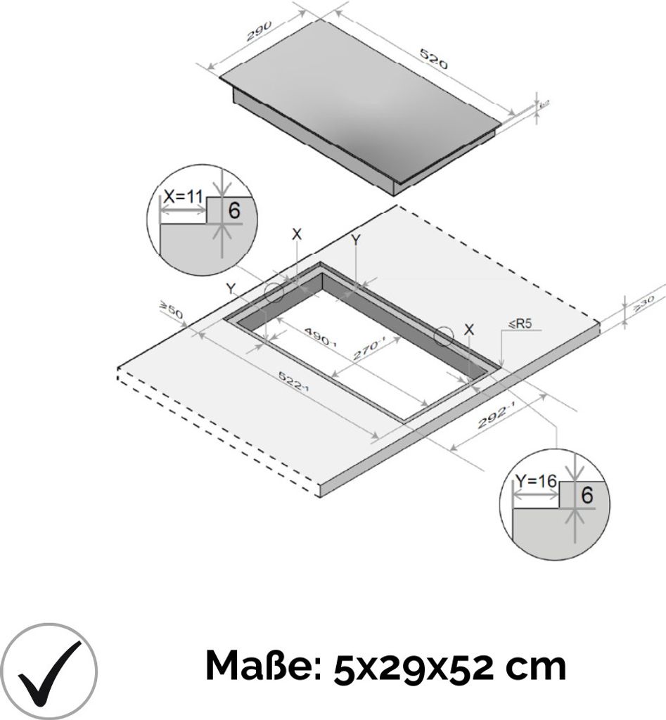 PKM Glaskeramik-Doppelkochplatte Kochfeld EB-GK2KG Produktbild 7