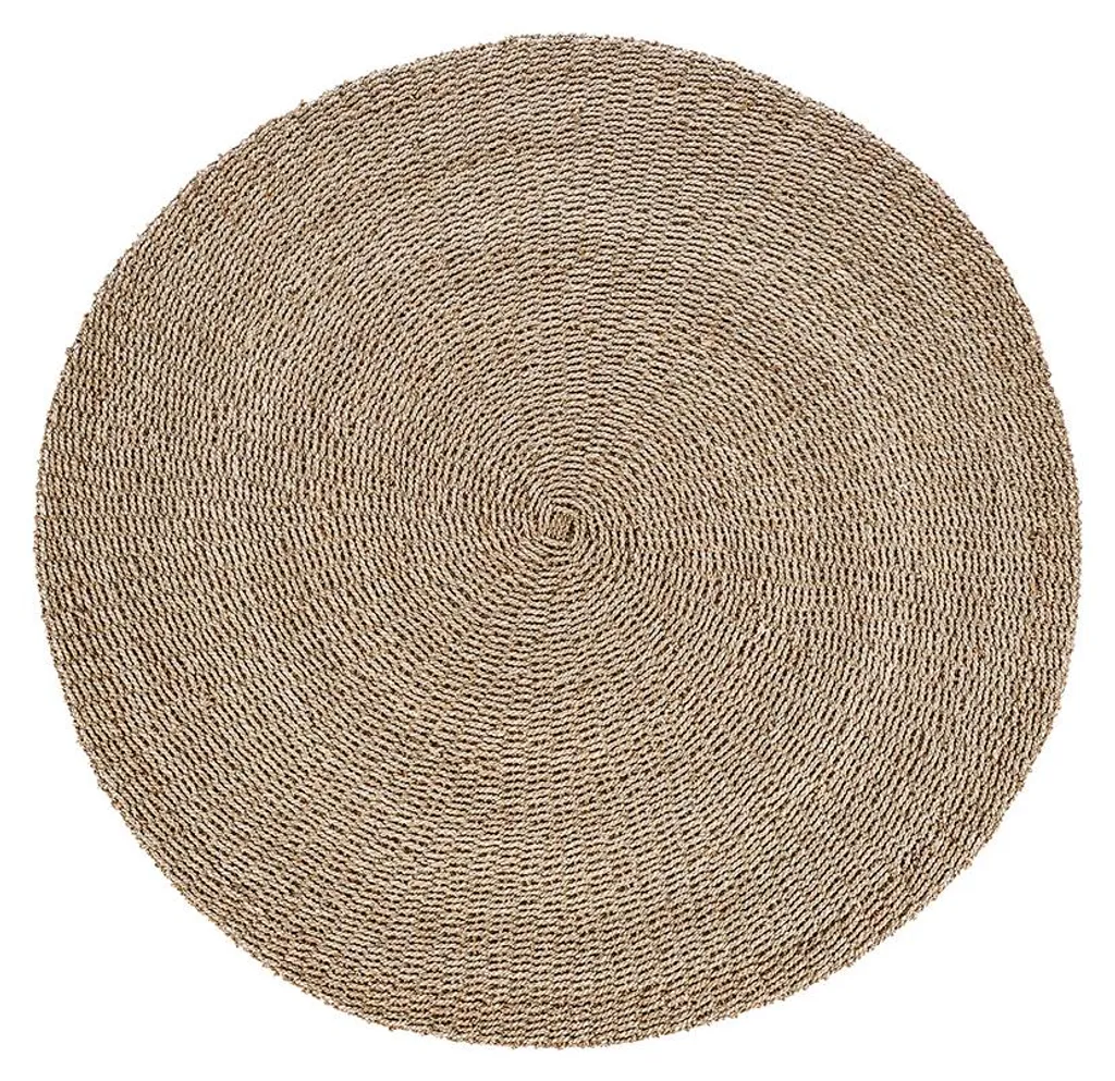 Tapis sisal marron 150x150x2cm : Revêtement naturel carré pour salon