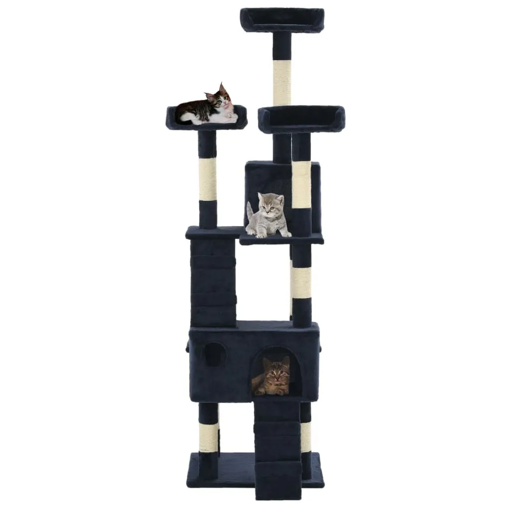 Arbre à Chat Géant 170 cm Bleu - Colonnes Sisal et Plateformes Confort XL