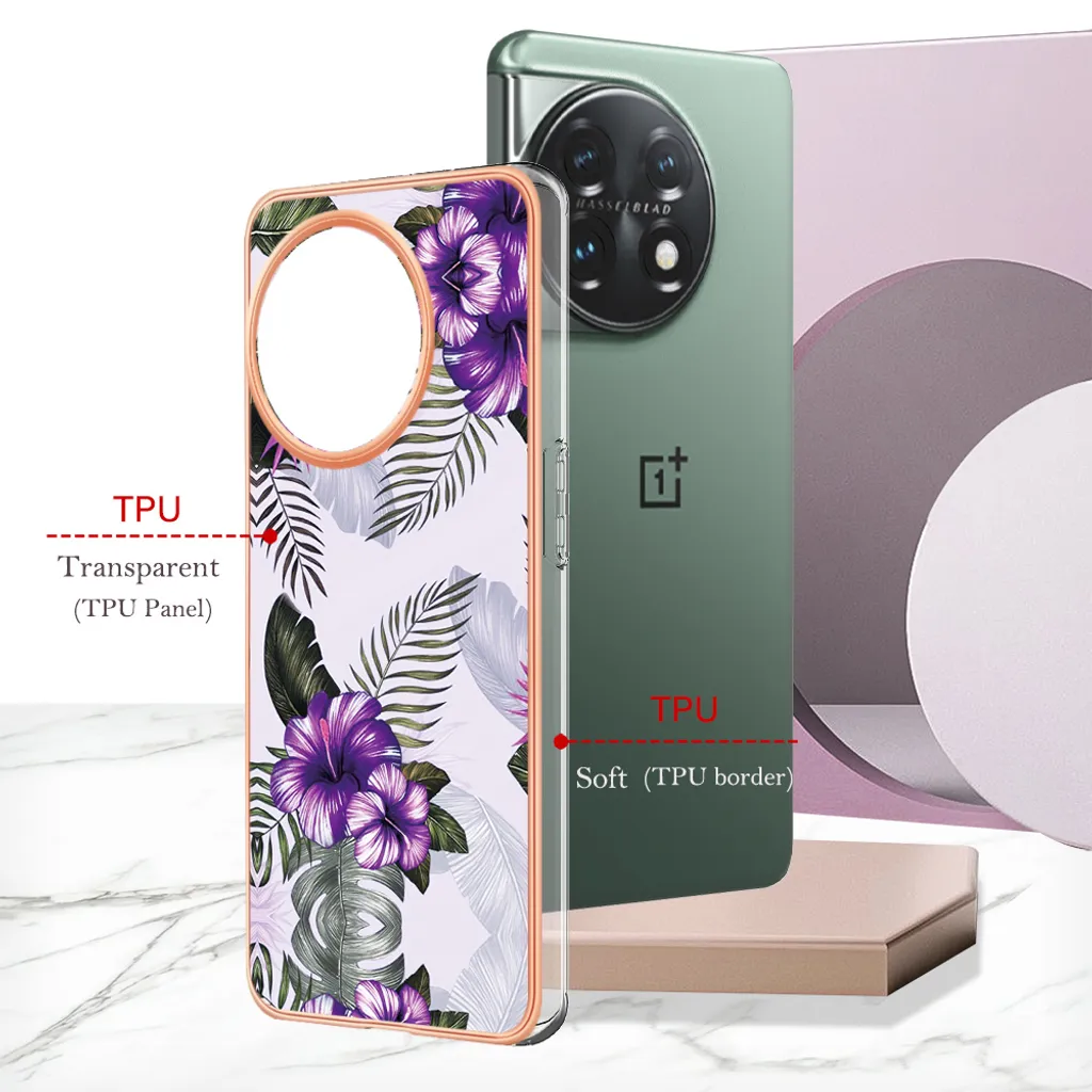 ATISIJIE Custodia per OnePlus N10,Fiore Fiori Trasparente con