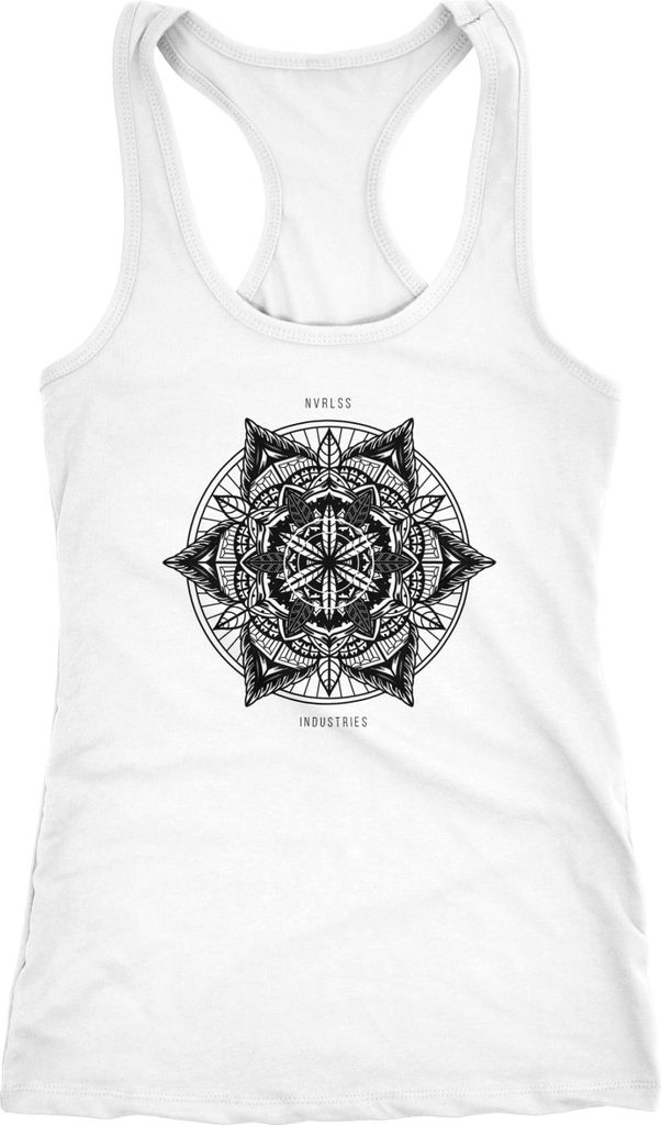 Damen Tank-Top Mandala Racerback Neverless weiß XL