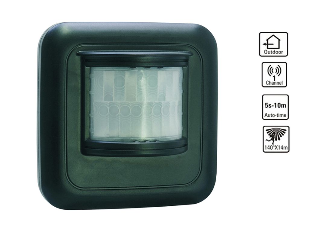 Smartwares Bewegungsmelder schwarz weiß Unterputz Wandhalterung 10.037.21 schwarz