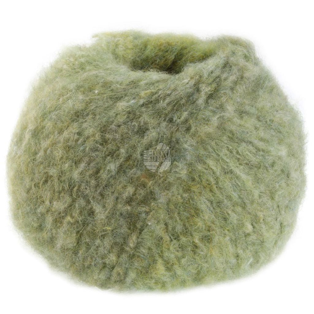 A ball of green yarn.