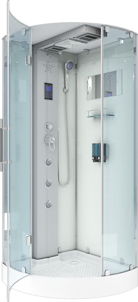 AcquaVapore D37-10L0-EC Dusche Duschtempel Komplett Duschkabine 90x90 MIT 2K Scheiben Versiegelung