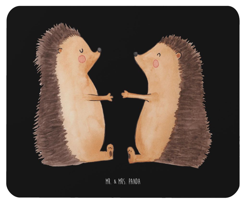 Mr. & Mrs. Panda Mauspad Igel Liebe - Schwarz - Geschenk, Mousepad, laptop, mausteppich, pc, Verheiratet, Freundin, Mouse Pad, Hochzeit, Hochzeitstag