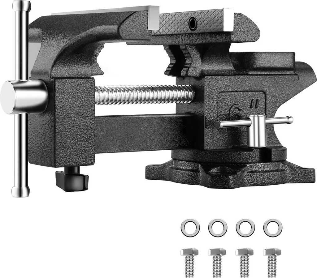 Étau de serrage rotatif 150 mm en acier pour atelier et garage TEENO