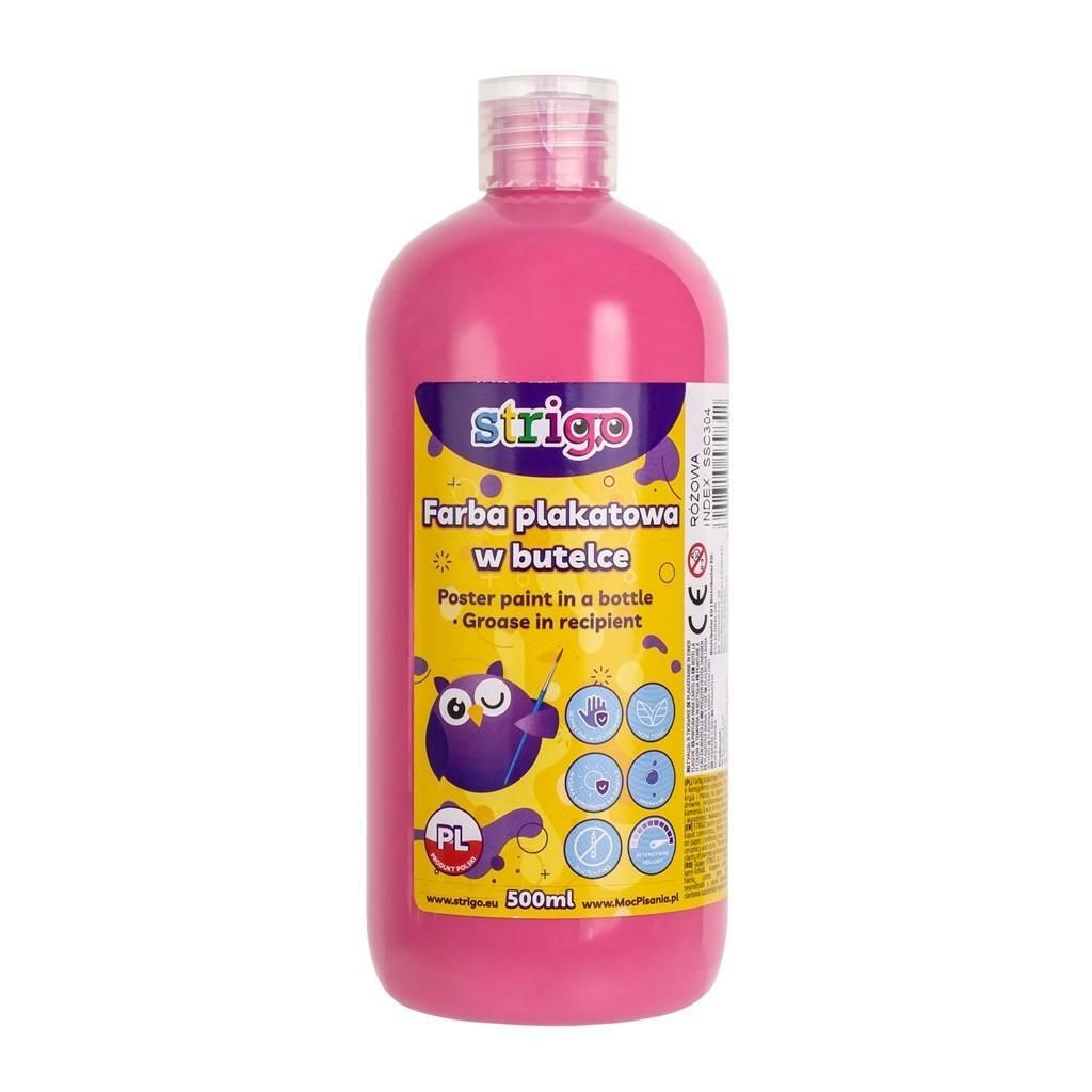 Plakatfarbe in einer Flasche 500ml rosa STRIGO