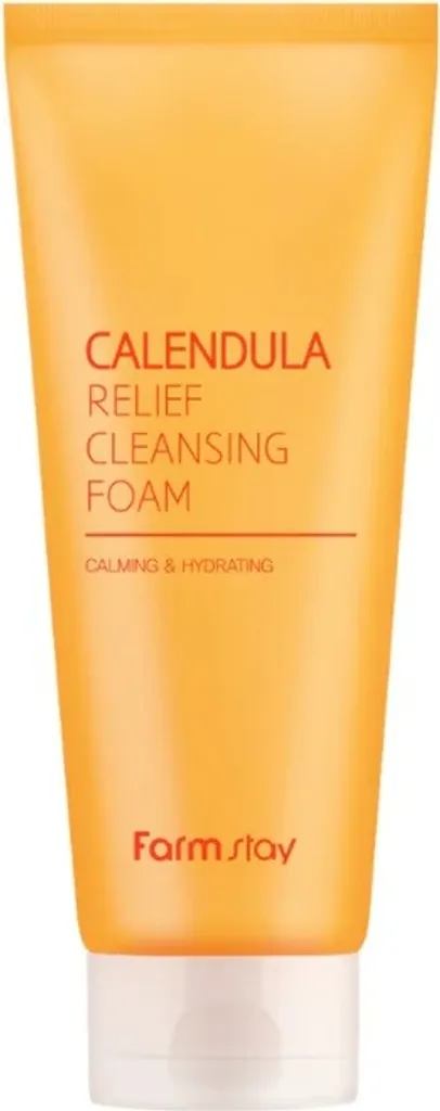 Mousse Nettoyante FarmStay Calendula 180 ml pour Routine Soin Matin