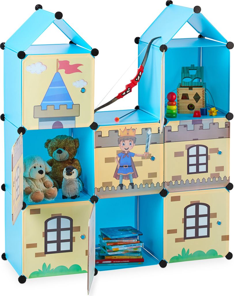relaxdays Steckregal Kinderzimmer als Ritterburg Produktbild 1