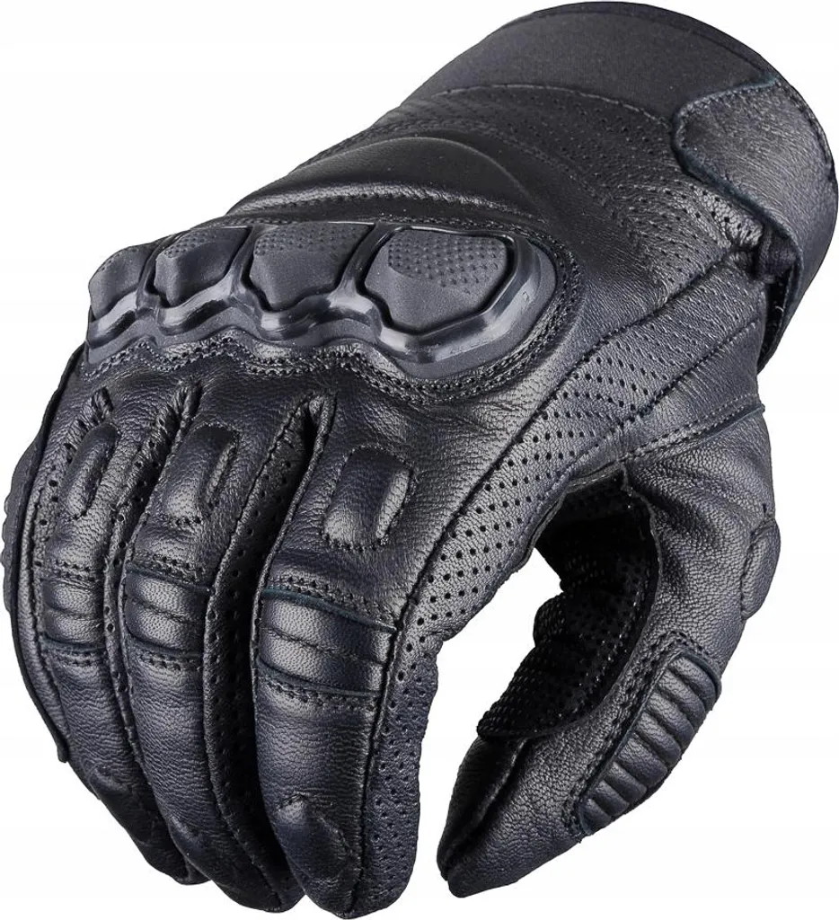 Wolf Gants de Moto Courts en Cuir Noir Taille S - Protection Homologuée