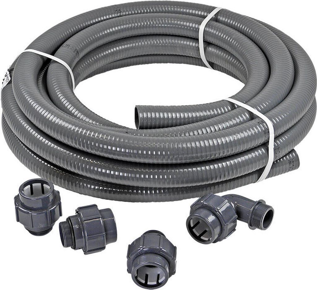 Anschluss-SET 25m FlexFit flexibler PVC Druckschlauch Ø 50mm + Fittinge