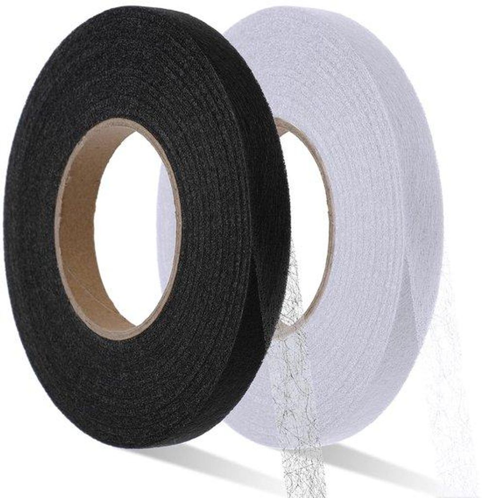 Strijkzoomband selbstklebend schwarz 64 m lang 12 mm
