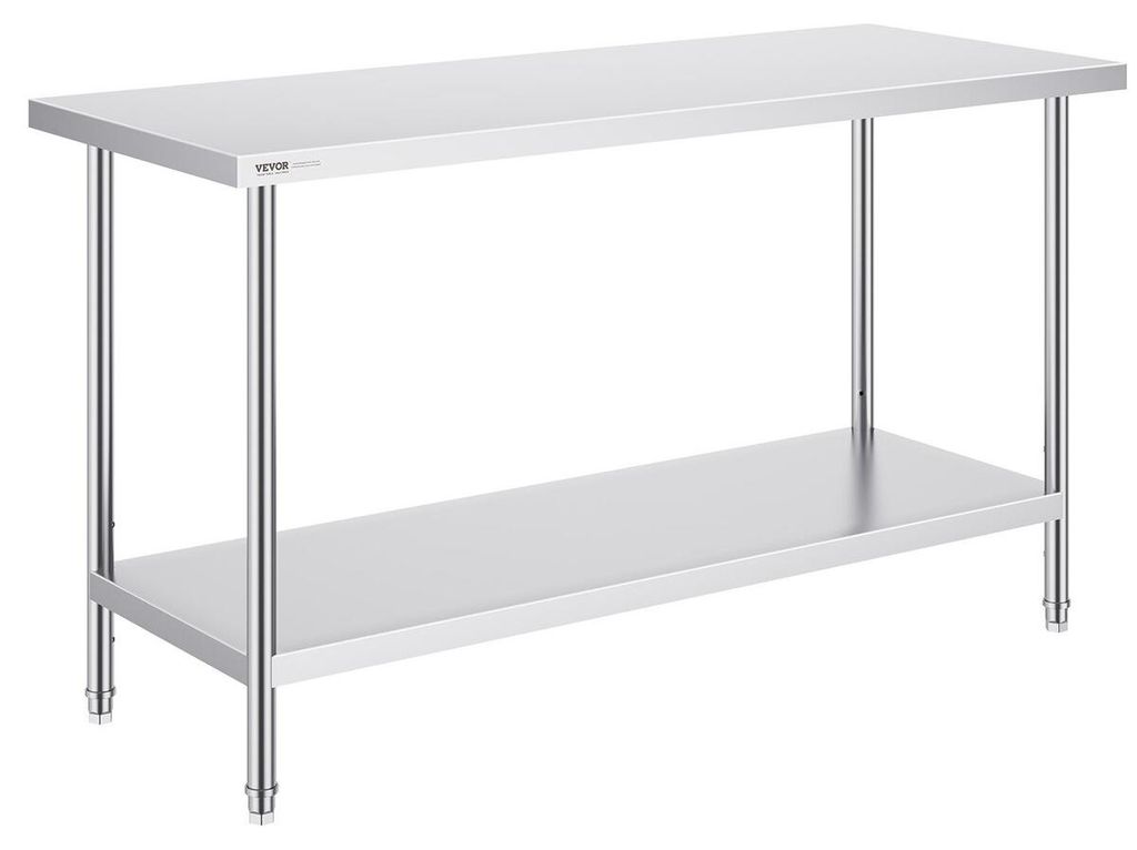 Stainless Steel Work Prep Table Commercial Worktable Food Prep 24x60x34in