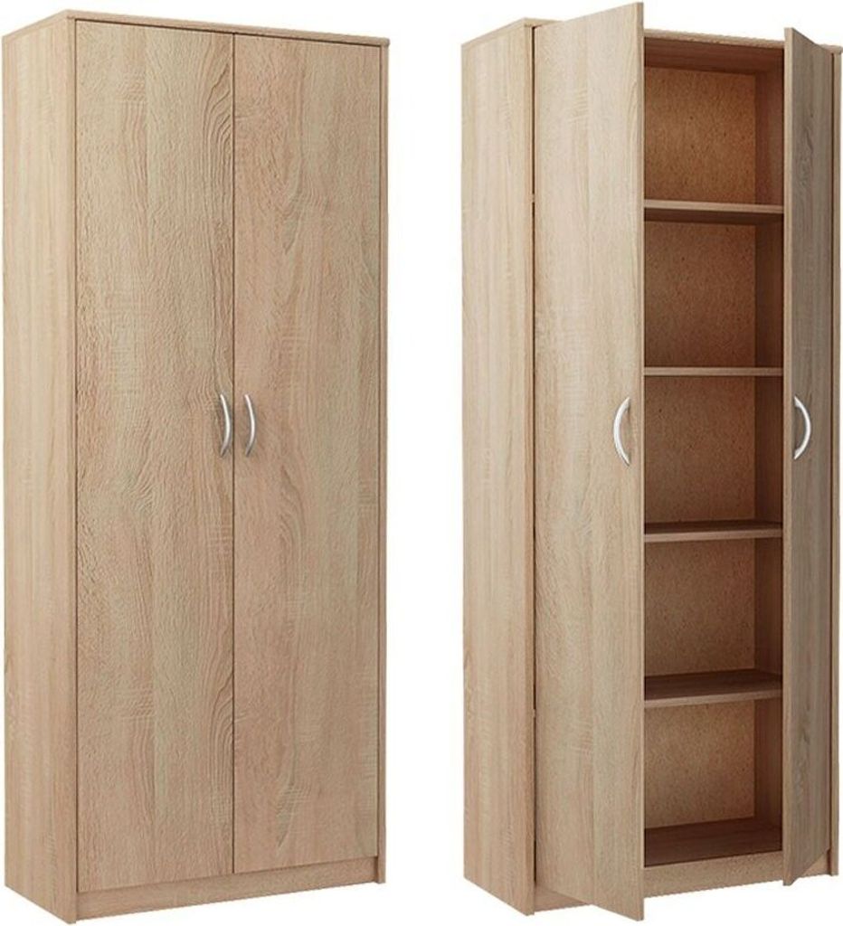 Kleiderschrank Schrank Mit Regalen, Flurgarderobe, Bronze, 74 cm Breite