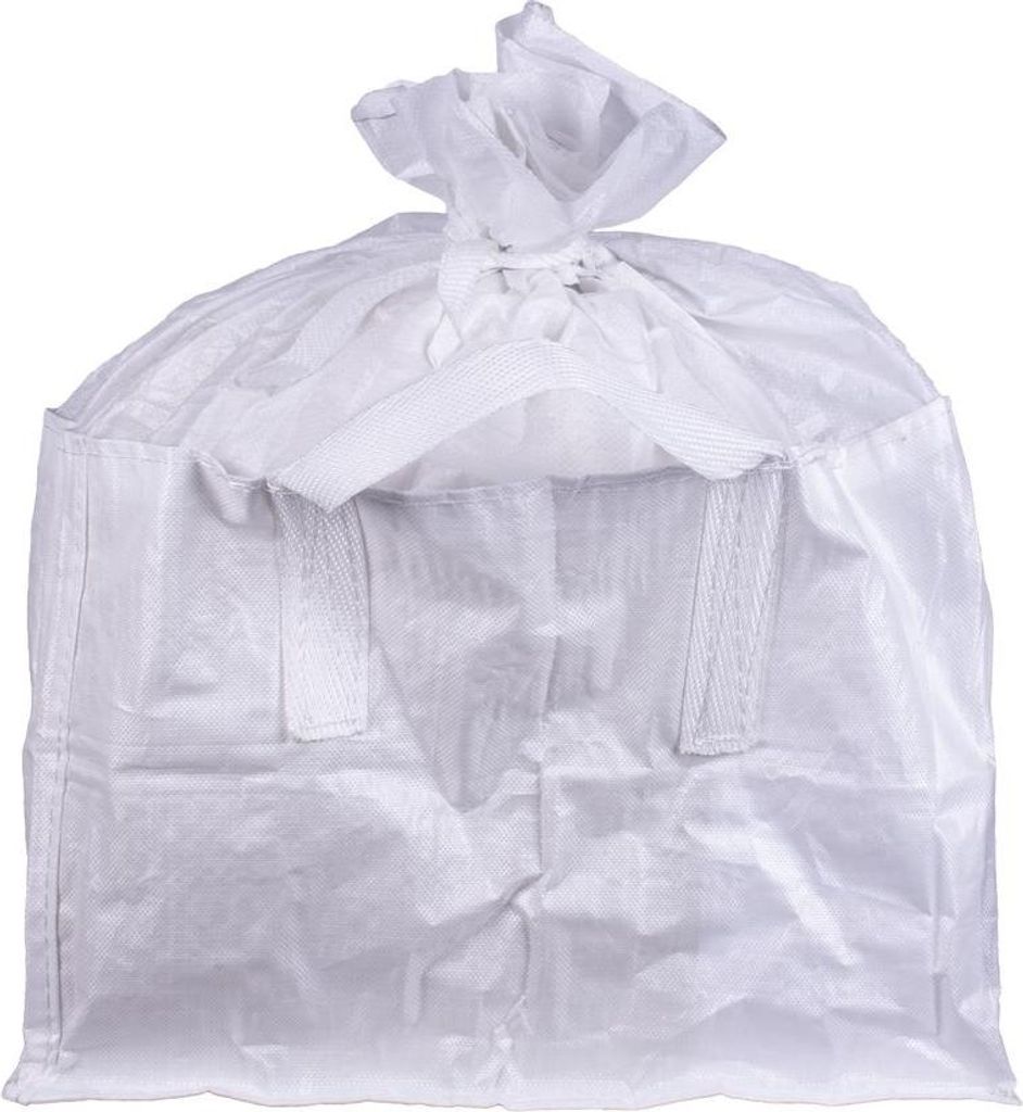 Sack BigBag TSF2, 68x35x46 cm, PP, 2 Schlaufen, weiß, Sack Kordelzug, gerader Boden, max. 100 kg, Garten