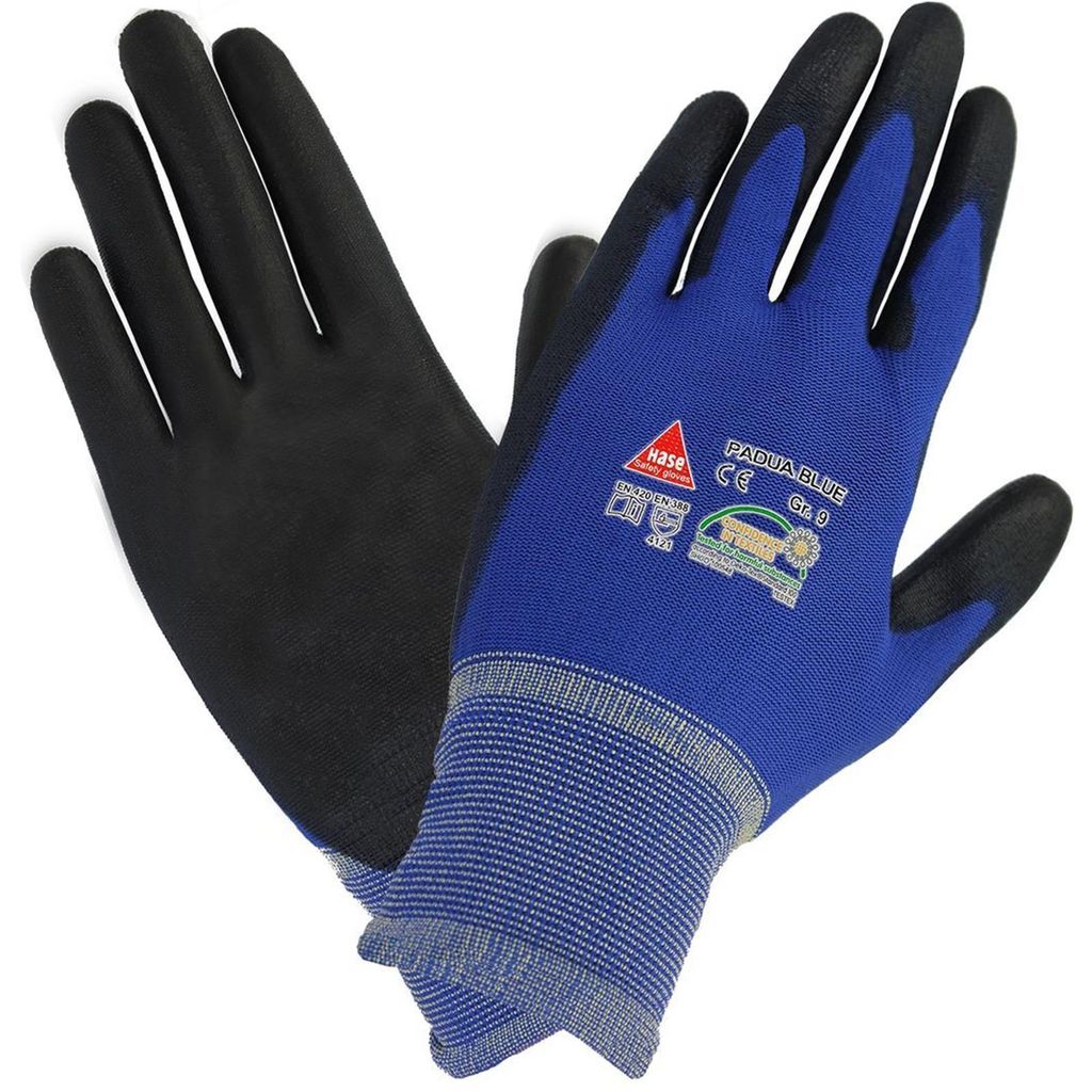 Hase Padua Sicherheitshandschuhe blue Nylon/Polyester Gr. 9