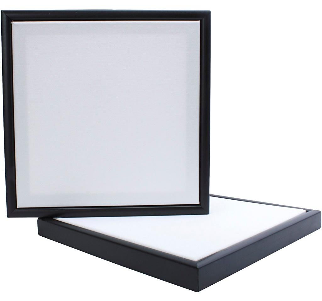 Creativ Company Leinwand mit Rahmen, Größe 30x30 cm, 280 gr, schwarz, weiß, 1 Stück
