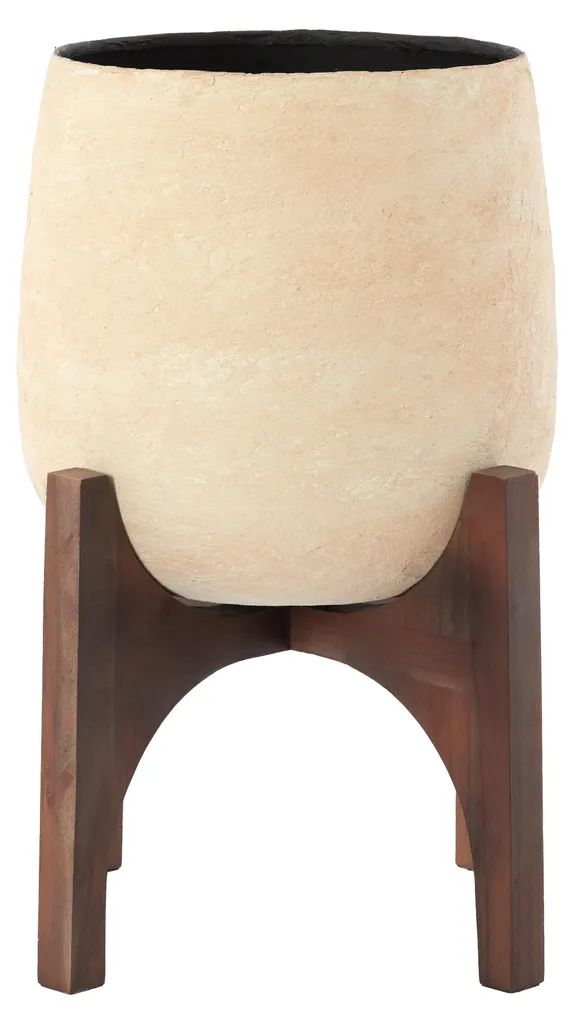 Vase de sol pour herbes de pampa KARUNA beige Light & Living Ø36 cm