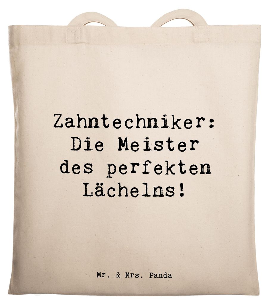 Mr. & Mrs. Panda Beutel Spruch Zahntechniker Lächeln - Transparent - Geschenk, Dentaltechnologie, Basteln, Zahnmedizin, Beruf, Geschenke für, Pr...