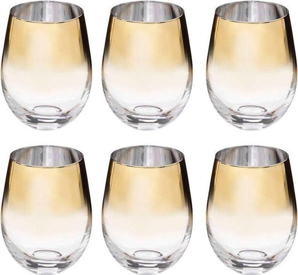 Secret de Gourmet Trinkglaser - 6x - Becher - Goldrand Produktbild 