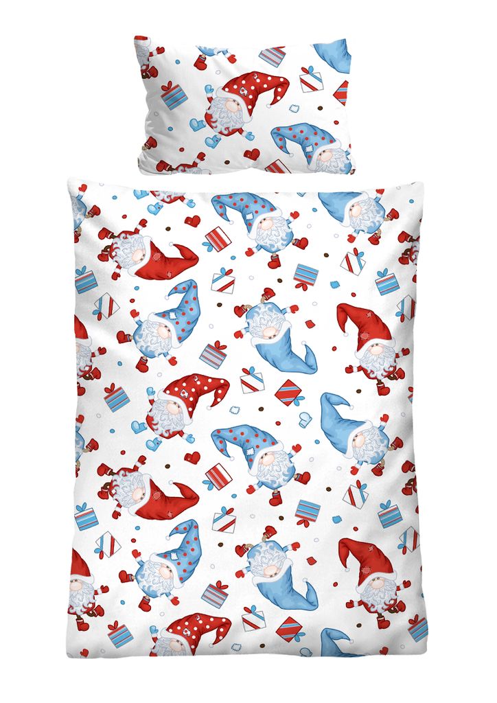 biberna Feinbiber-Bettwäsche KIDS WEIHNACHTEN taubenblau 1x 100x135 cm + 1x 40x60 cm
