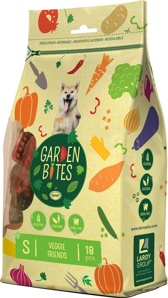 Duvo+ Garden Bites Veggie Friends S: Snack Dentali Naturali per Cani