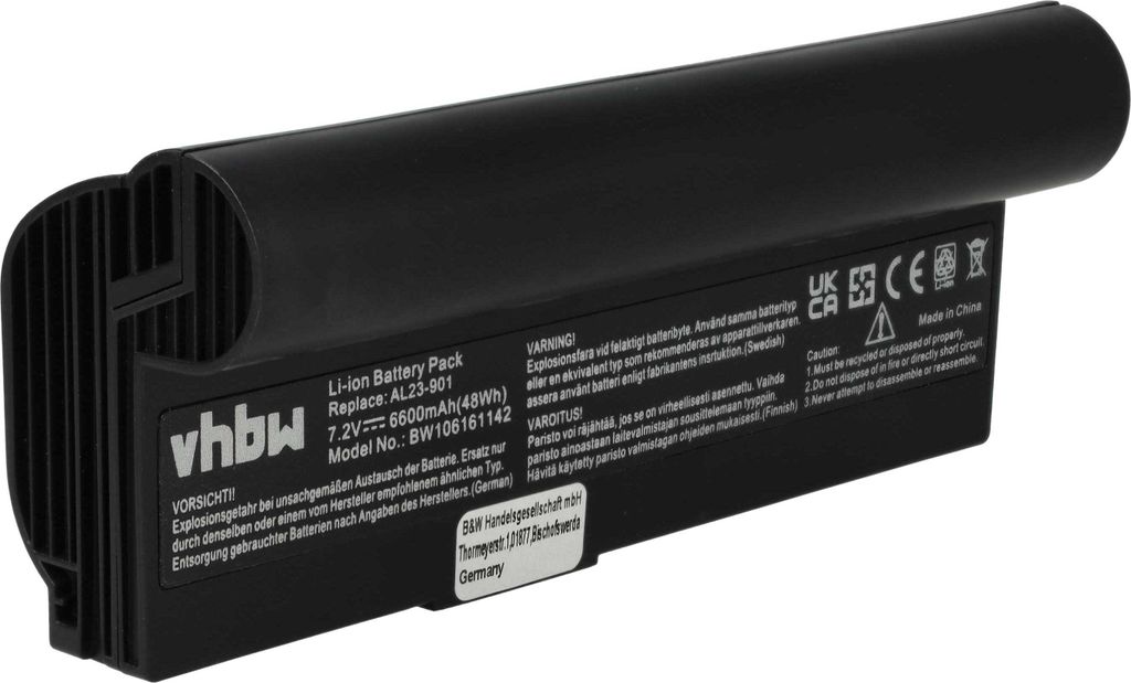 vhbw Akku Ersatz für Asus PL23-901, AL23-901, AP23-901, AL22-901, AP22-1000, AL24-1000 für Notebook (6600 mAh, 7,4 V, Li-Ion)