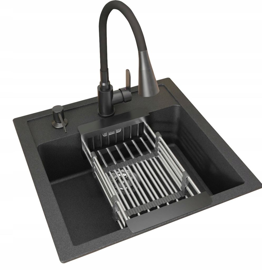 Franke Sirus Sid 610 Küchenspüle Schwarz Flexo Spender Wasserhahn