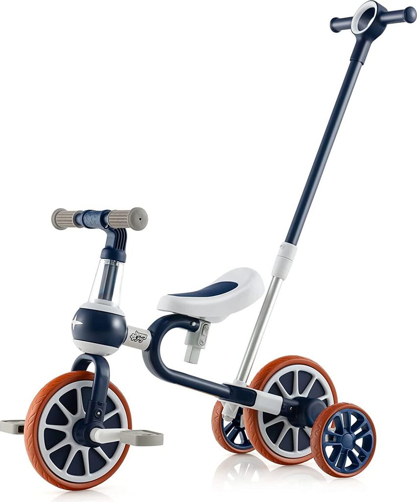 GOPLUS 4 in 1 Multifunktionaler Kleinkinder Dreirad, Kinder Balance Fahrrad mit verstellbarem Schiebegriff, 2-stufiger Sitzhöhe und umkehrbarem Le...