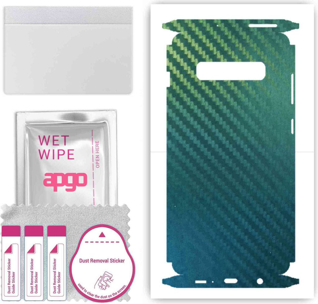 apgo Rückseite + Seiten Schutzfolie, Skin, kompatibel mit Samsung Galaxy S10 Plus, Hinten Displayschutzfolie aus Vinylfolie, kratzfest, einfache M...