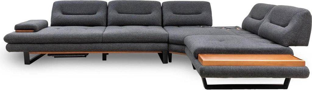 Designer Ecksofa L-form Luxus Grau Möbel für Wohnzimmer Wohnlandschaft
